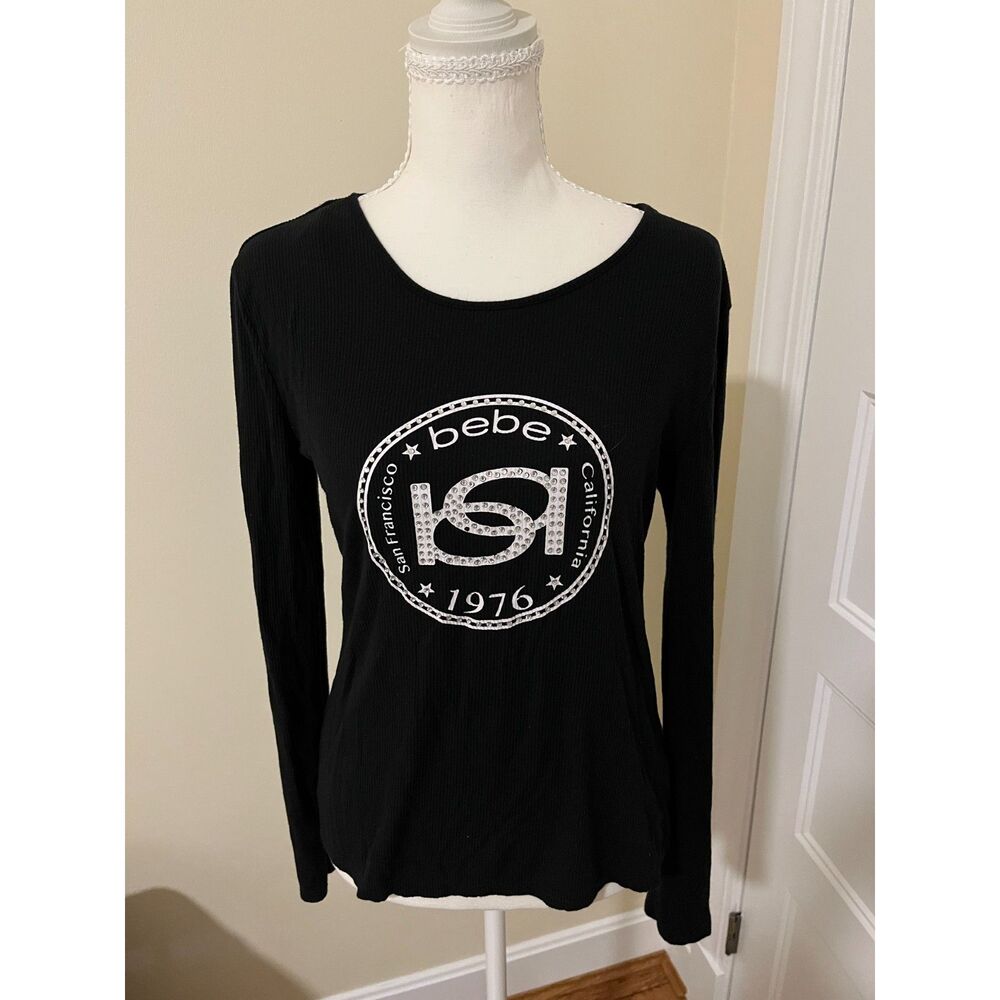 Bebe bedazzled graphic long sleeve